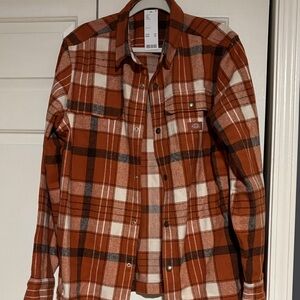 Dickies Rust and White Plaid Shirt Sz L NWT